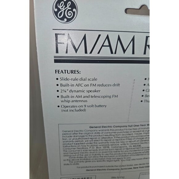 GE AM / FM Handheld Portable Radio 7-2582S New. Sealed - Picture 9 of 11